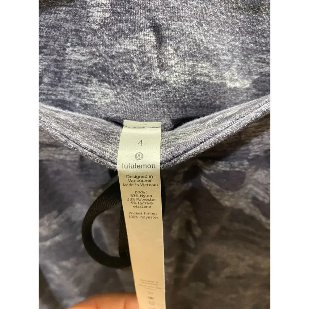 Lululemon Joggers Ready To Rulu Pant Camo Sz 4 Black Gray Athletic‎ Drawstring - Picture 4 of 5